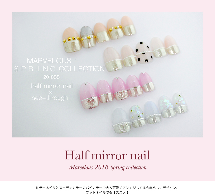 Half mirror nail